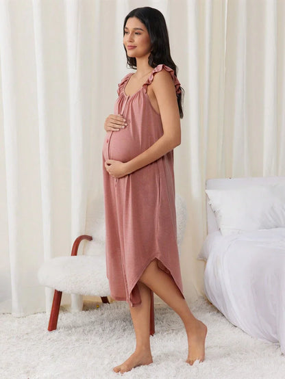 Maternity Labor and Delivery Gown - Hospital Nursing Soft Comfortable Birth Dress, Delivery