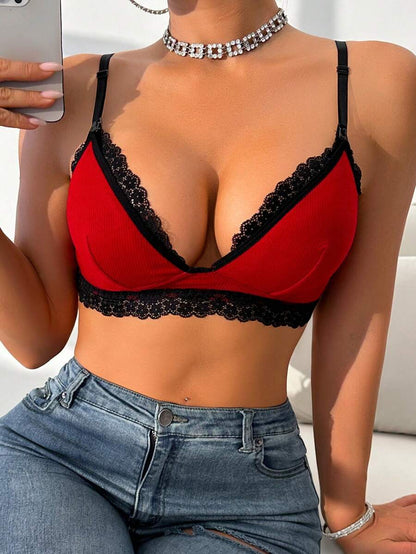 Lace Trim Nursing Bra Wireless Grey Maternity Strapless Bralette with Adjustable Straps for Daily Support