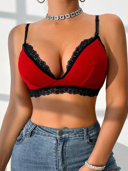 Lace Trim Nursing Bra Wireless Grey Maternity Strapless Bralette with Adjustable Straps for Daily Support
