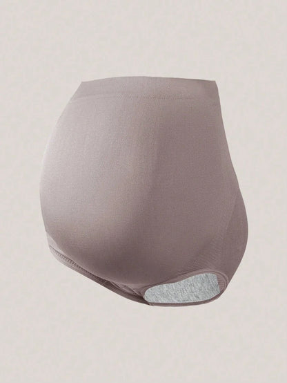 Maternity Nylon Underwear 5 Pack - High Waist Soft Stretch Support Briefs, Mid to Late Term