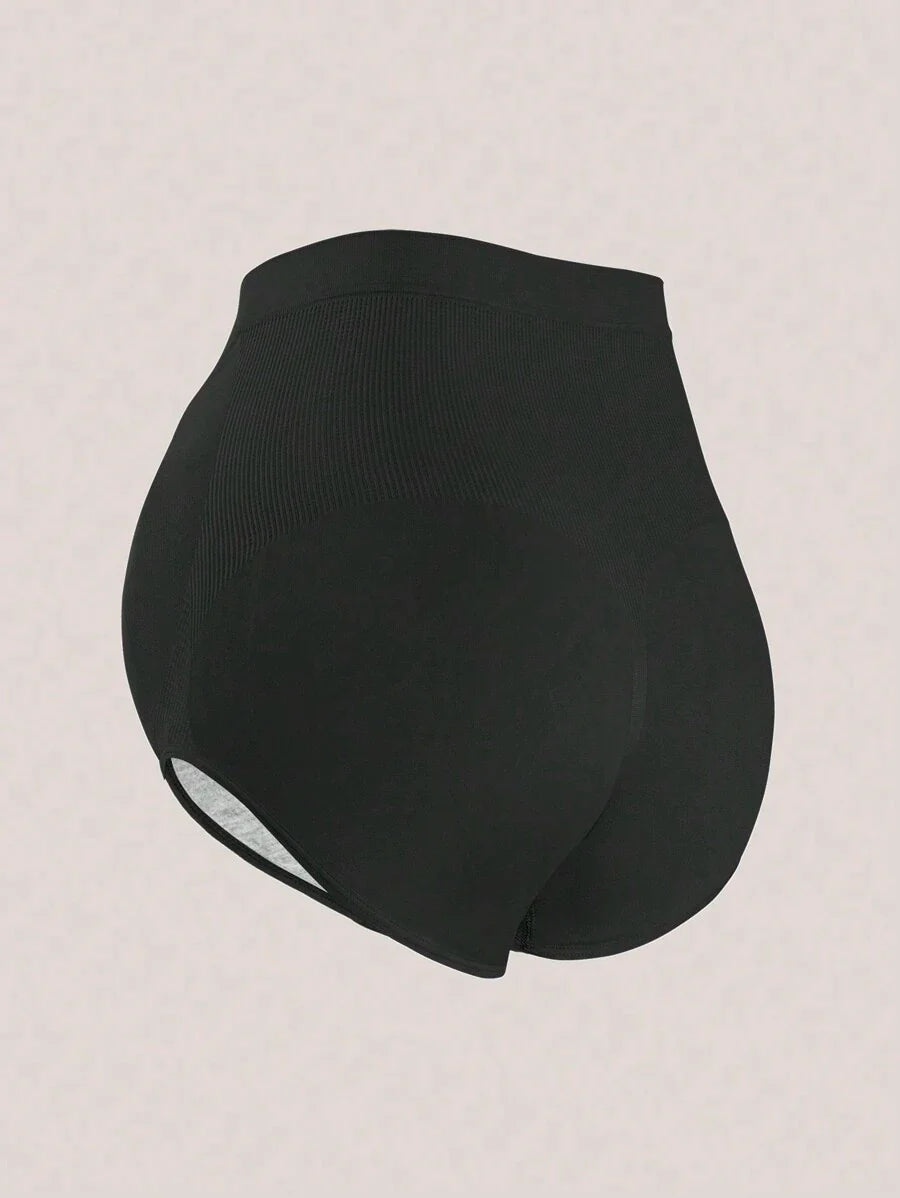 Maternity Nylon Underwear 5 Pack - High Waist Soft Stretch Support Briefs, Mid to Late Term