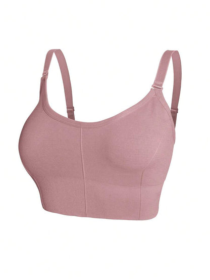 5-Piece Plus Size Non-Wired Comfort Bra Set - Solid Color Soft Everyday Lingerie