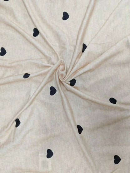 Maternity Heart Print Long Sleeve T-Shirt Apricot Round Neck Side Split Hem Casual Pregnancy Top for Valentine's Day