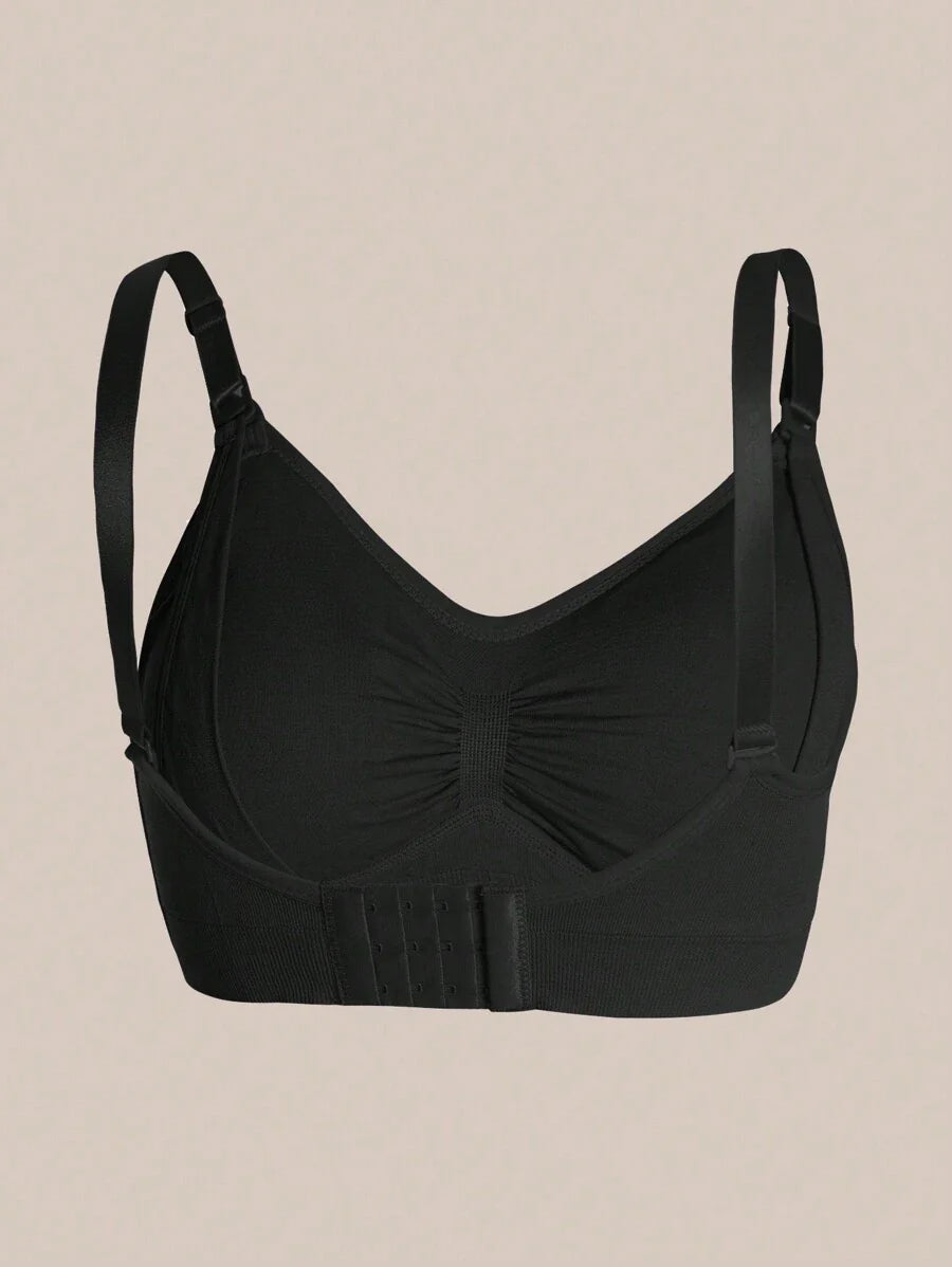 3-Pack Maternity Nursing Bra Set Women Nylon Wireless Front Open Buckle Adjustable Push Up Breastfeeding Bra