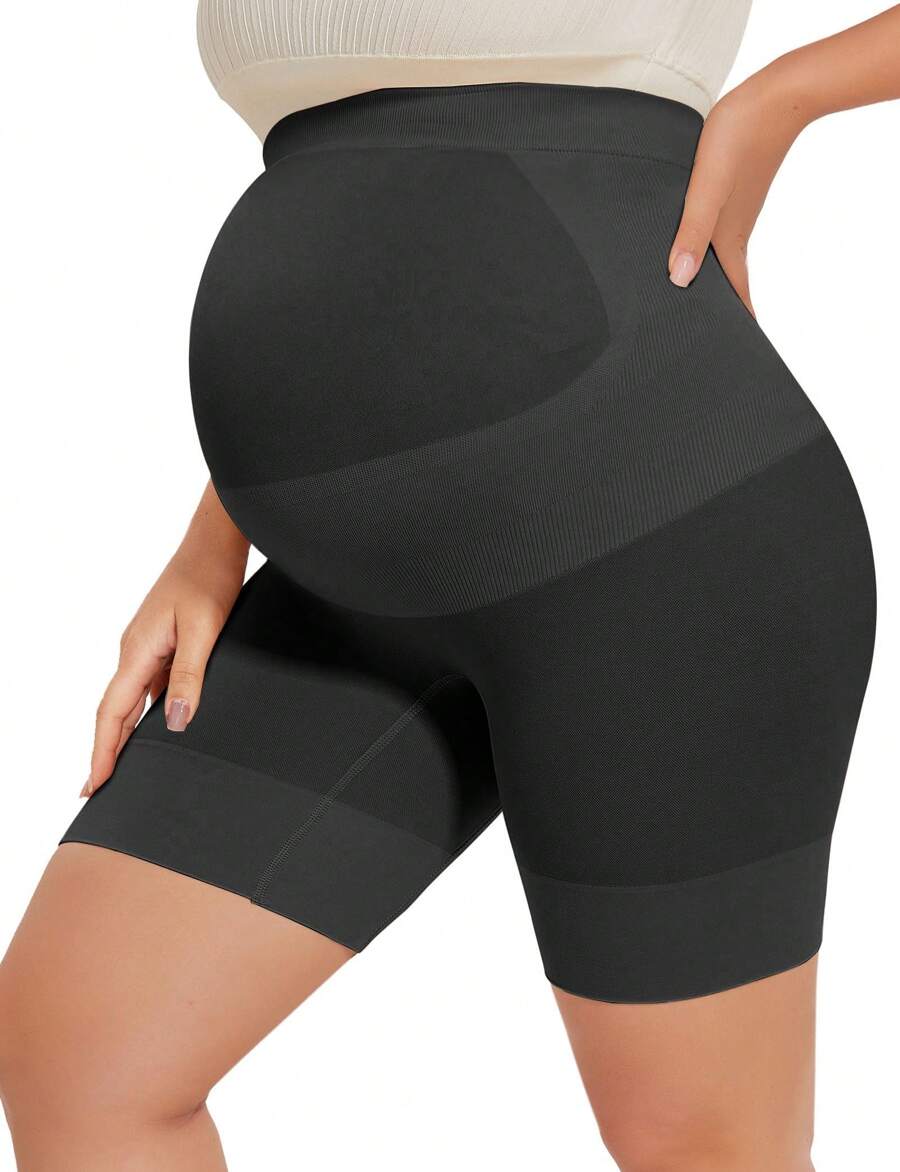 Maternity Shapewear Over Belly Shorts - Anti-Chafing Seamless Underwear for Dresses