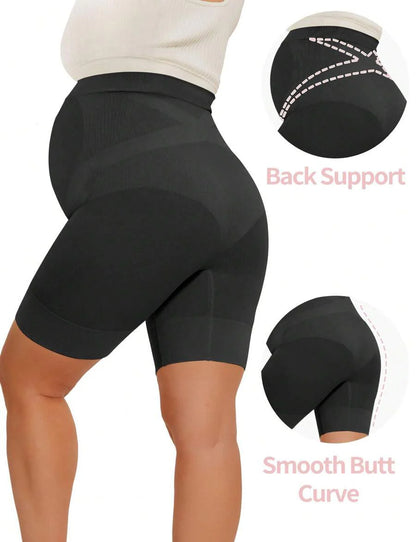 Maternity Shapewear Over Belly Shorts - Anti-Chafing Seamless Underwear for Dresses