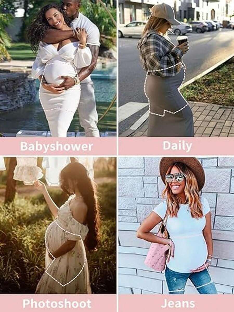 Maternity Shapewear Over Belly Shorts - Anti-Chafing Seamless Underwear for Dresses