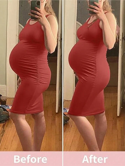 Maternity Shapewear Over Belly Shorts - Anti-Chafing Seamless Underwear for Dresses