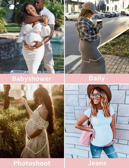 Maternity Shapewear Over Belly Shorts - Anti-Chafing Seamless Underwear for Dresses