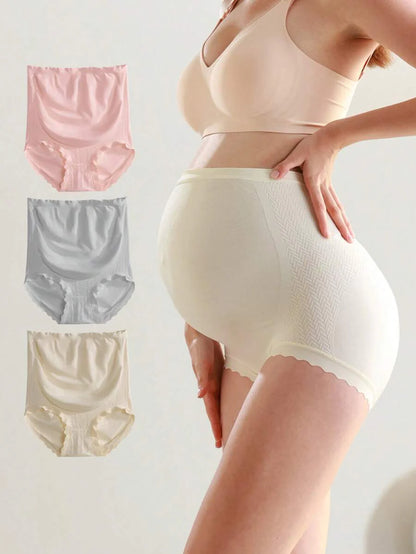 3pcs/Set Maternity Underwear High Waist Pregnancy Abdominal Support For Pregnant Women, Mid-Late Stage