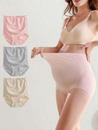 3pcs/Set Maternity Underwear High Waist Pregnancy Abdominal Support For Pregnant Women, Mid-Late Stage