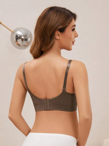 3-Pack Seamless Nursing Bras in Black, Burgundy & Nude, Wireless Maternity Sleep Bra with Front Clasp and Removable Padding
