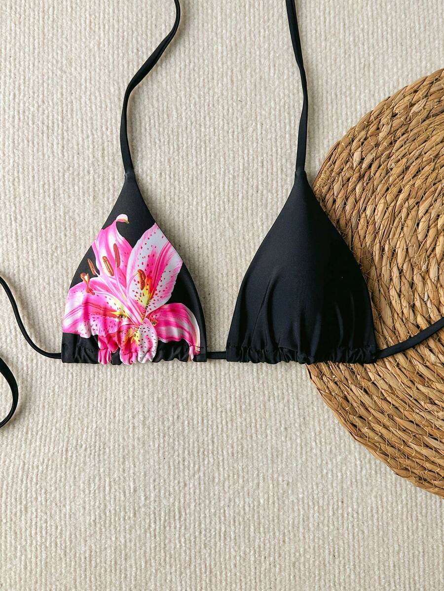 Swim Vcay Springbreak Floral Print Sexy Vacation Bikini Top For Women For Summer
