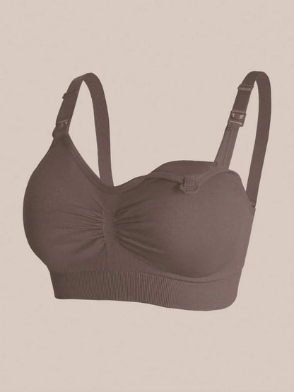 3-Pack Maternity Nursing Bra Set Women Nylon Wireless Front Open Buckle Adjustable Push Up Breastfeeding Bra
