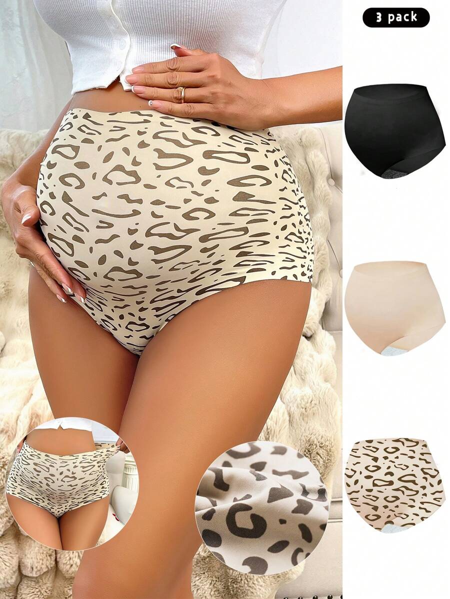 Moonlight&Mama 3pcs High Waist Seamless Maternity Underwear For Women