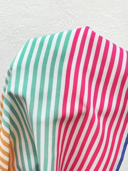 Rainbow Striped Ruffle Hem Maternity Mini Dress - Boho Spaghetti Strap High Waist Summer Vacation Beach Sundress