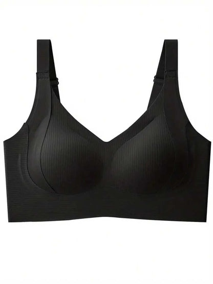 Maternity Nursing Sports Bra 3 Pack - Seamless Wireless Full Coverage Lift Support Ribbed