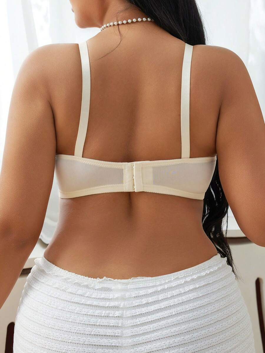 Plus Size Lace Nursing Bra - Hook Closure Underwire Lift Support, Breastfeeding Lingerie