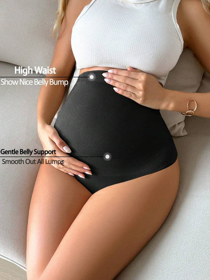 Maternity High Waist Rib-Knit Yoga Shorts with Elastic Belly Support Panel – Geometric Print Winter Activewear | Comfortable Beige Pregnancy Workout Shorts & Supportive Over-the-Belly Athletic Bottoms