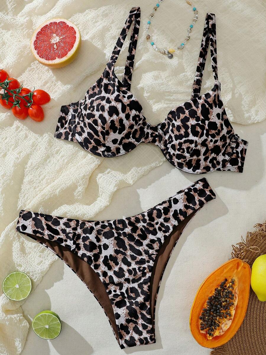 Bellisia Summer Beach Zebra Striped Underwire Bikini Set