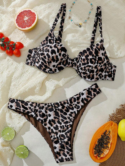 Bellisia Summer Beach Zebra Striped Underwire Bikini Set