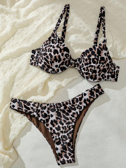 Bellisia Summer Beach Zebra Striped Underwire Bikini Set