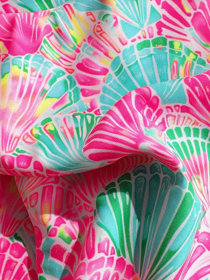 Swim Mod Summer 2 Pieces Outfits For Women - Spaghetti Strap Random Print Top And High Cut Swim Bottoms, Beach Holiday Bikini Set