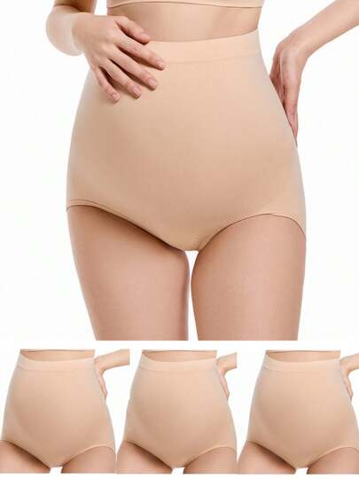 Maternity Panties 3 Pack - High Waist Postpartum Soft Seamless Over Bump Pregnancy, Comfortable