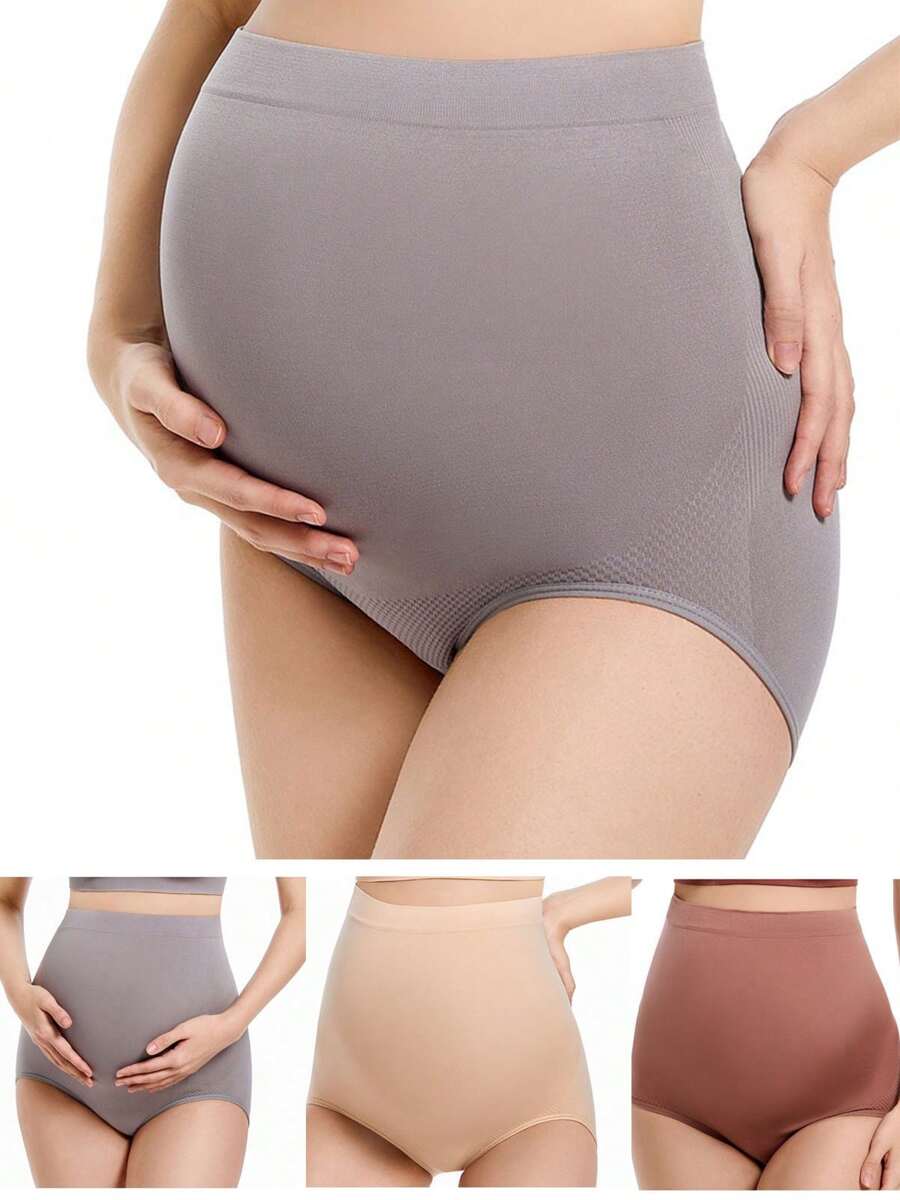Maternity Panties 3 Pack - High Waist Postpartum Soft Seamless Over Bump Pregnancy, Comfortable