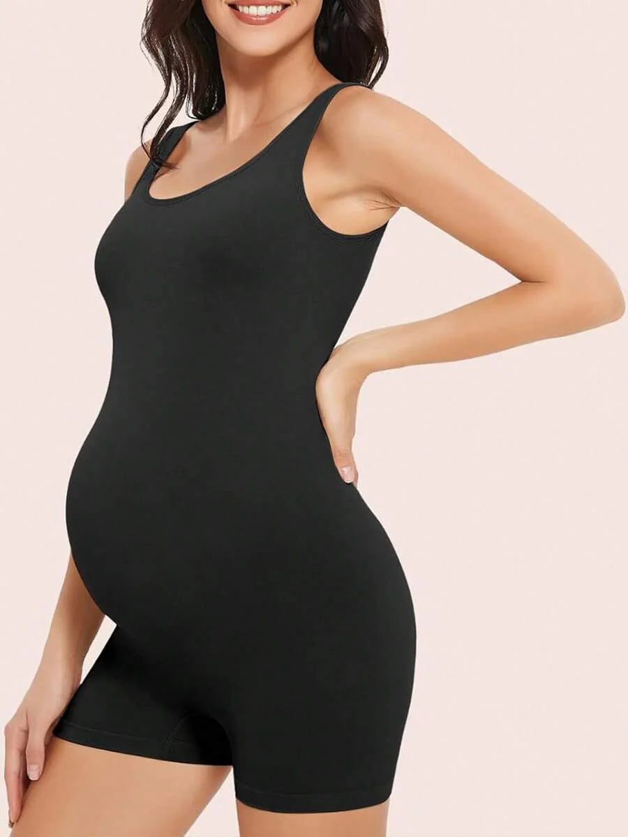 Women's Maternity Sleeveless Bodysuit - Seamless Stretch Pregnancy Shapewear