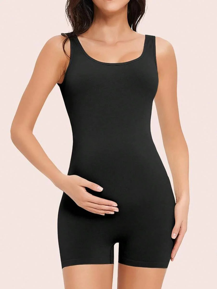 Women's Maternity Sleeveless Bodysuit - Seamless Stretch Pregnancy Shapewear