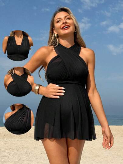 Maternity Pleated Jacquard Shorts - Boho Y2K High Waist Lightweight Casual Beach Daily