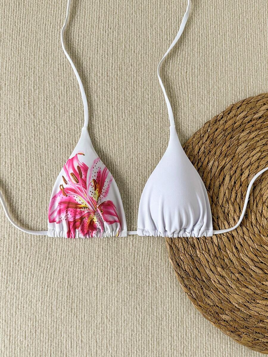 Swim Vcay Springbreak Floral Print Sexy Vacation Bikini Top For Women For Summer