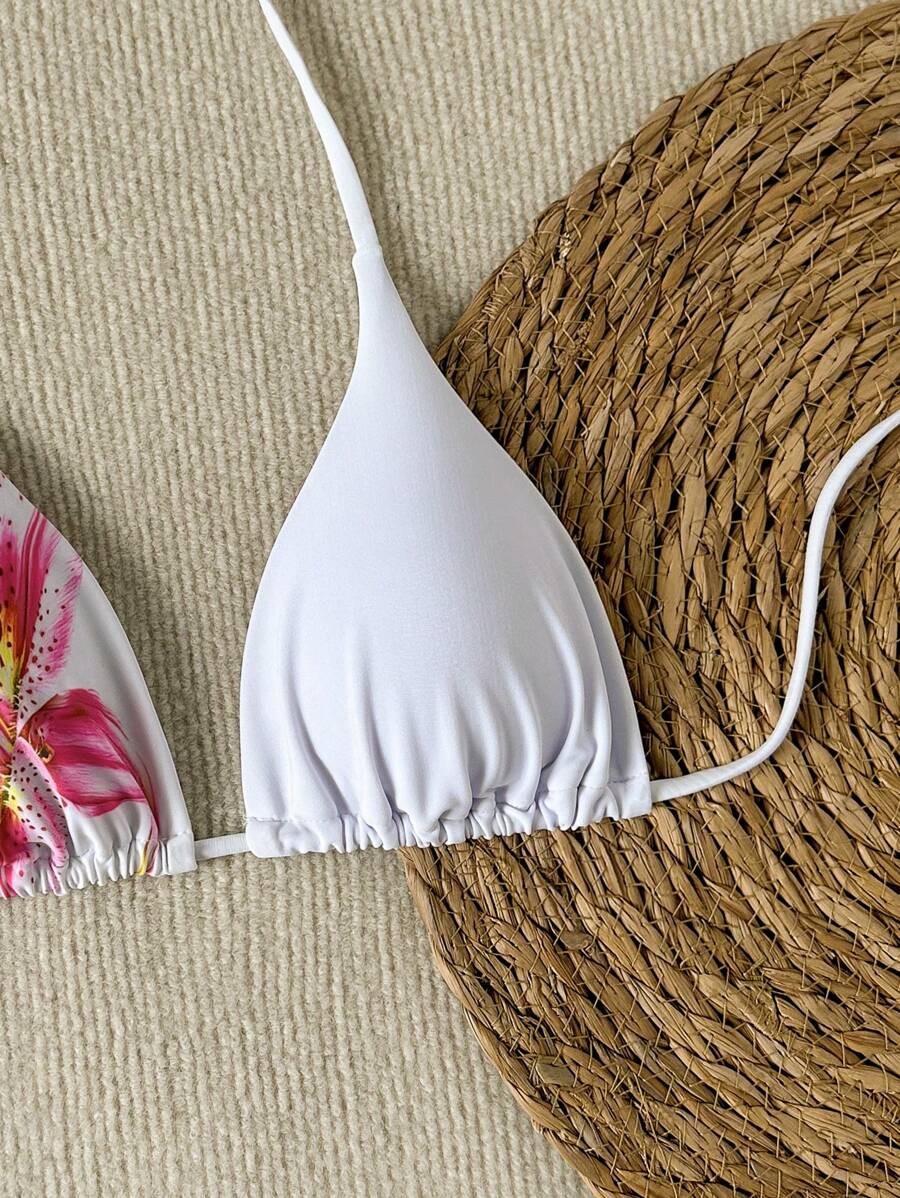 Swim Vcay Springbreak Floral Print Sexy Vacation Bikini Top For Women For Summer