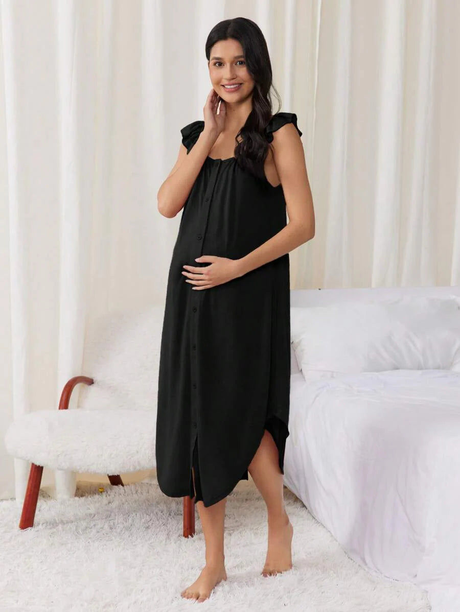 Maternity Labor and Delivery Gown - Hospital Nursing Soft Comfortable Birth Dress, Delivery