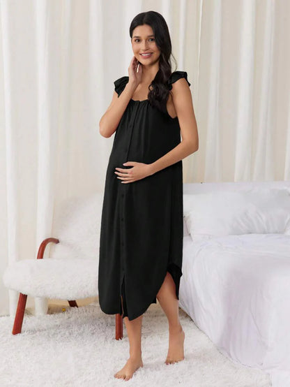 Maternity Labor and Delivery Gown - Hospital Nursing Soft Comfortable Birth Dress, Delivery