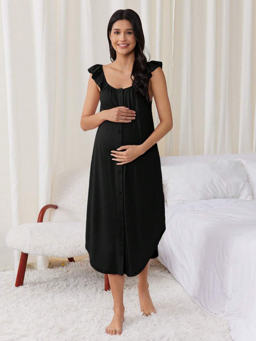 Maternity Labor and Delivery Gown - Hospital Nursing Soft Comfortable Birth Dress, Delivery