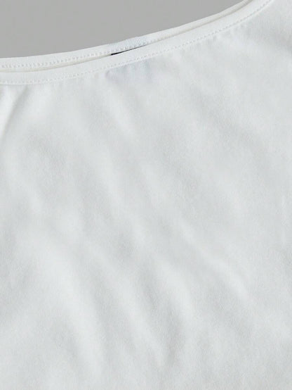 White Baby Footprint Heart Scoop Neck Slim Fit Maternity Tank Top, Casual Ruched Knit Camisole for Daily Wear and Valentine's Day