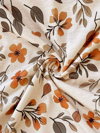 Maternity Floral Print Round Neck Casual Short Sleeve T-Shirt