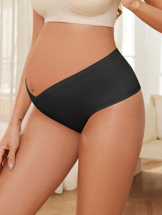 Maternity Brief - Solid Color Seamless Soft Stretch Low-Pressure Support Nursing, Daily Wear