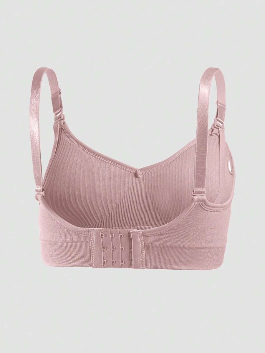 3-Pack Seamless Maternity Nursing Bras, Wireless Front-Snap Breastfeeding Sleep Bra with Removable Padding, Multicolor Set