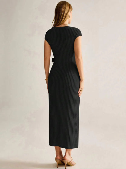 Maternity Knitted Ribbed Fitted Dress - Elegant Green Long Sleeve Solid Bodycon Gown for Baby Shower, Casual Wear & Photoshoot