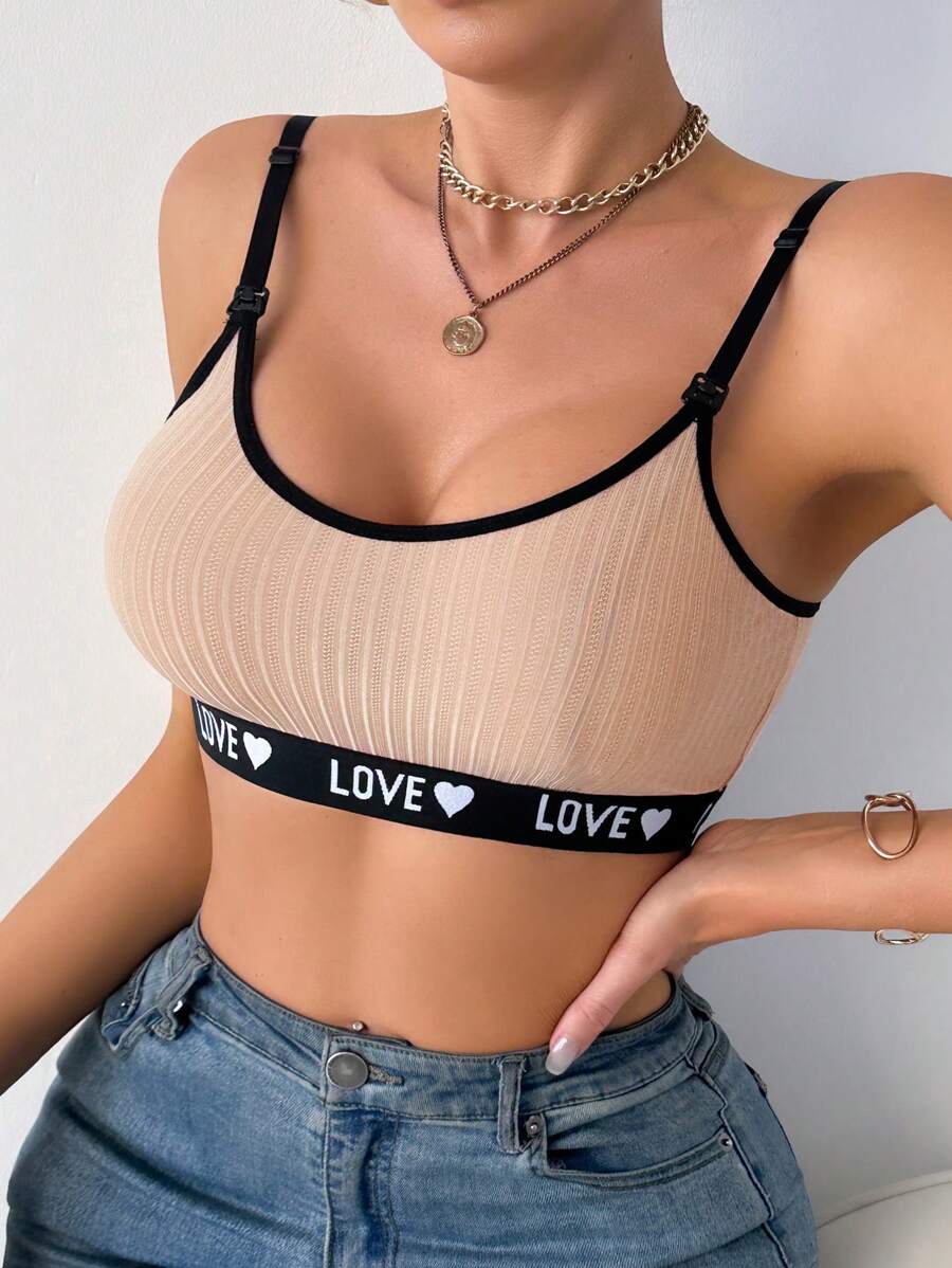 Maternity Letter Heart Print Nursing Underwear Women Casual Comfortable Breastfeeding Lingerie Sleepwear