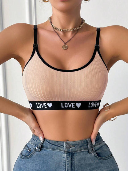 Maternity Letter Heart Print Nursing Underwear Women Casual Comfortable Breastfeeding Lingerie Sleepwear