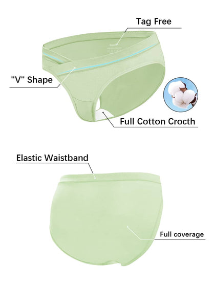 Molasus Maternity Cotton Crossover Underwear - Under Bump Pregnancy Bikini Soft Stretch Briefs