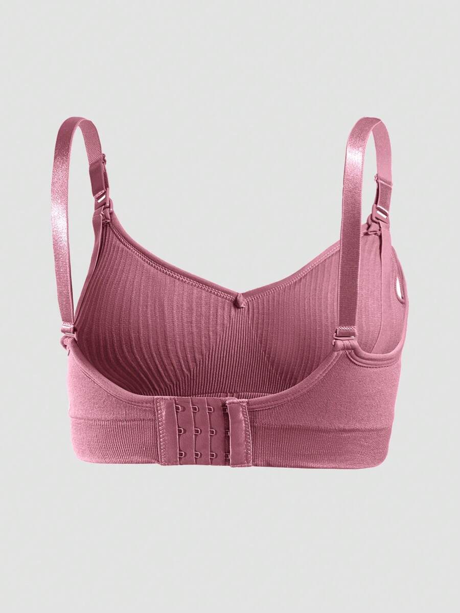 3-Pack Seamless Maternity Nursing Bras, Wireless Front-Snap Breastfeeding Sleep Bra with Removable Padding, Multicolor Set