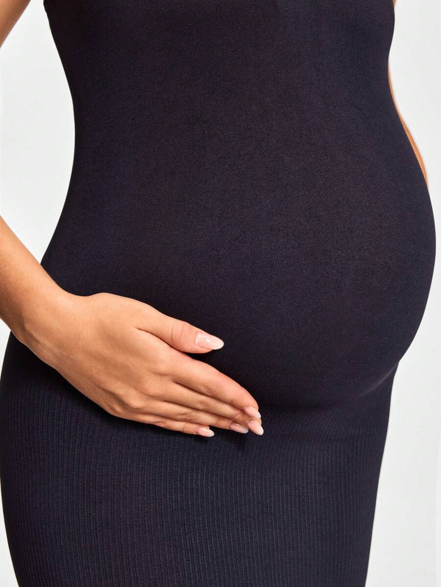 Adjustable Strap Maternity Body Shaper - Seamless Mid Thigh Shapewear