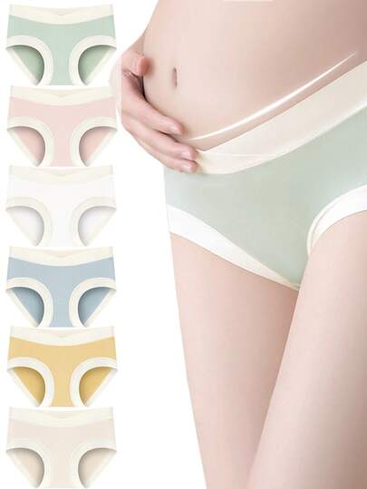 Maternity Modal Underwear 6 Pairs - Low Waist Support Triangle Soft Postpartum, Pregnancy