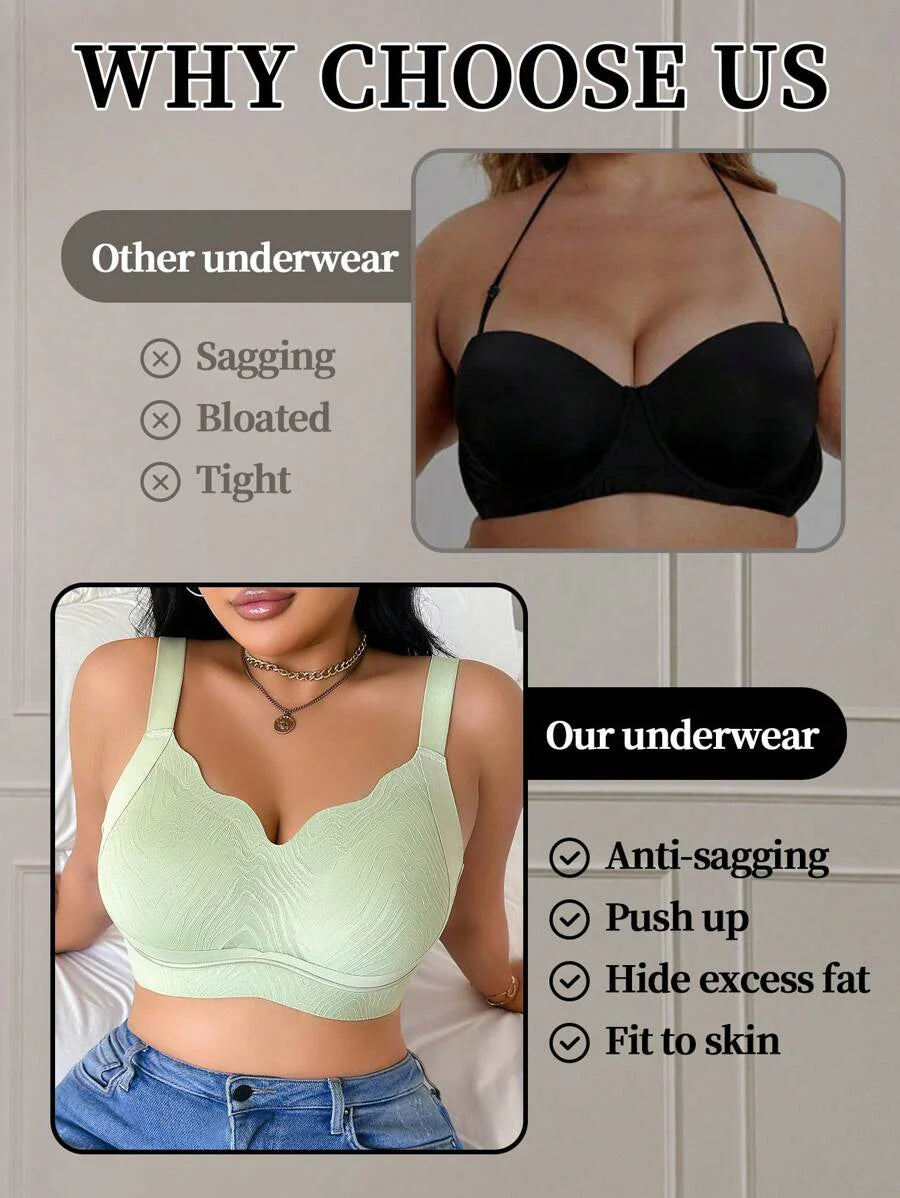 Women's Plus Size Seamless Wireless Bra - Comfortable Lifting Bralette