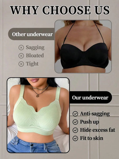 Women's Plus Size Seamless Wireless Bra - Comfortable Lifting Bralette